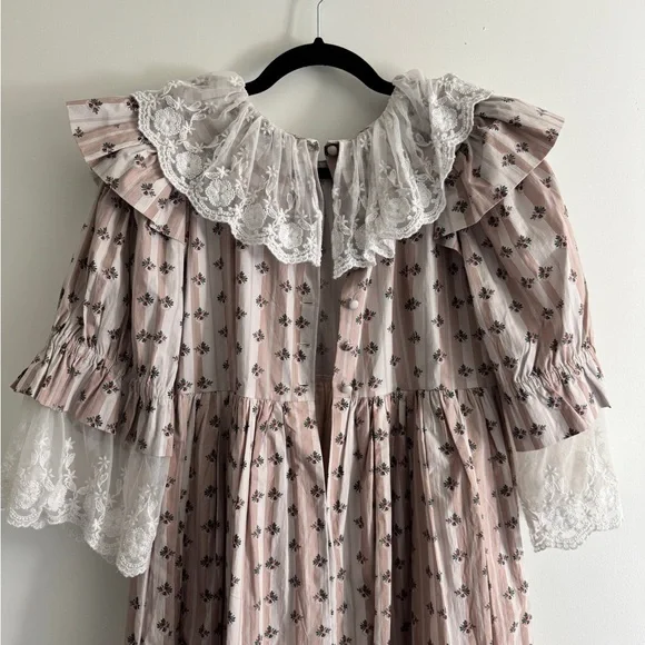 BATSHEVA chamomile lace collar floral print cotton dress - Picture 9 of 9